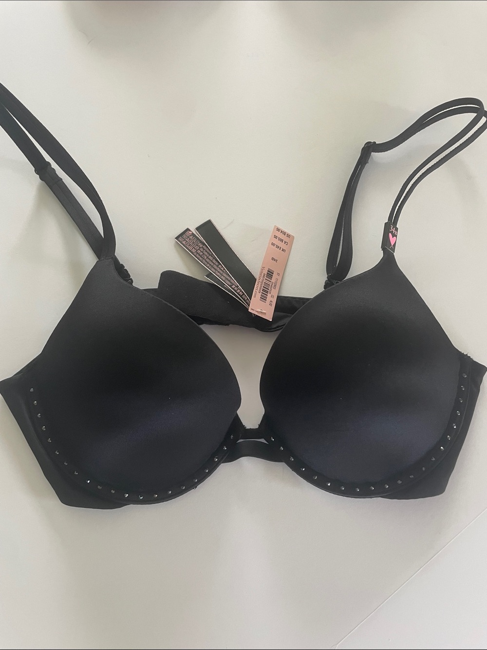 NWT Very Sexy Victoria's Secret Beige and Black Rhinestone Bra Duo 34 B - Picture 3 of 10
